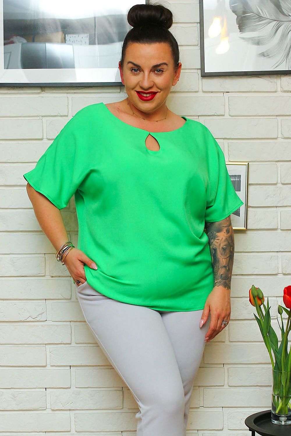 Plus size blouse model 169140 Karko